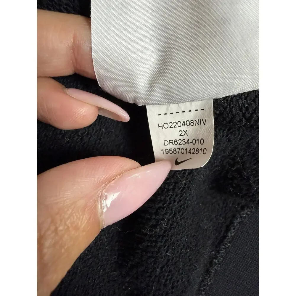 Nike Hoodie Womens 2X Black Full Zip Hooded Fleece Pockets Heavyweight